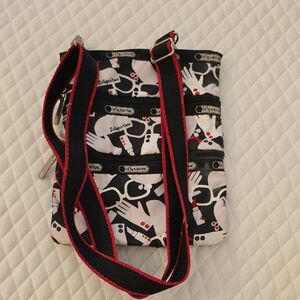 LeSportsac Black and White Patterned Crossbody Bag